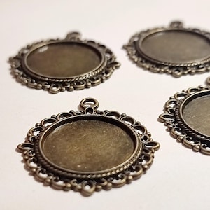 Pendant Cabochon finding antique bronze 20mm tray