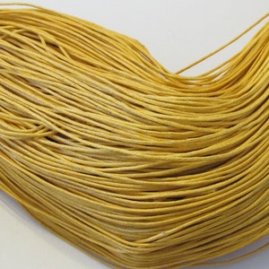10m Cotton wax cord 1mm yellow