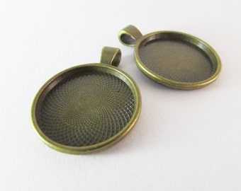 Pendant Cabochon finding antique bronze 25,5mm tray