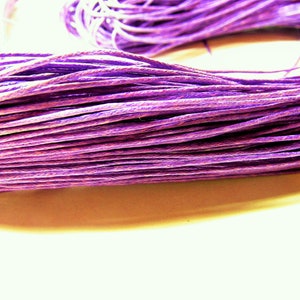 10m Cotton wax cord 1mm lila