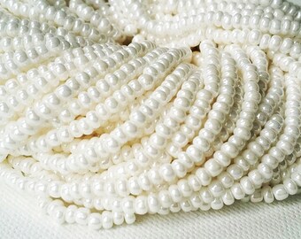 Preciosa Czech Glass Seed Beads Size 6//0 /" LUSTER GREY /" Strands