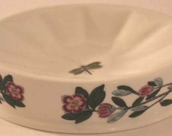 Portmeirion Porcelain Soap Dish - Portmeirion Botanic Garden w/ Roses - Susan Williams-Ellis Design Soap Trinkets Dish- Made in England