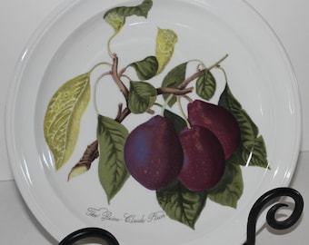 Portmeirion Porcelain Salad & Dessert Plate - Portmeirion Pomona Reine Claude Plums Plate - Vintage SW Ellis Design - Made in England 1982
