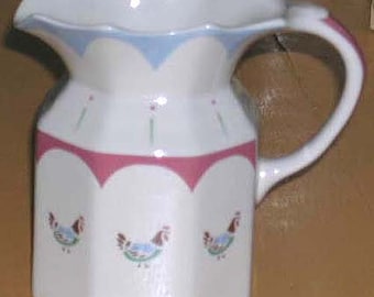 Vintage Johnson Bros. Farmhouse Hen Pitcher  - Johnson Bros Porcelain Pitcher - Country Garden Farmhouse Porcelain Hen Pitcher