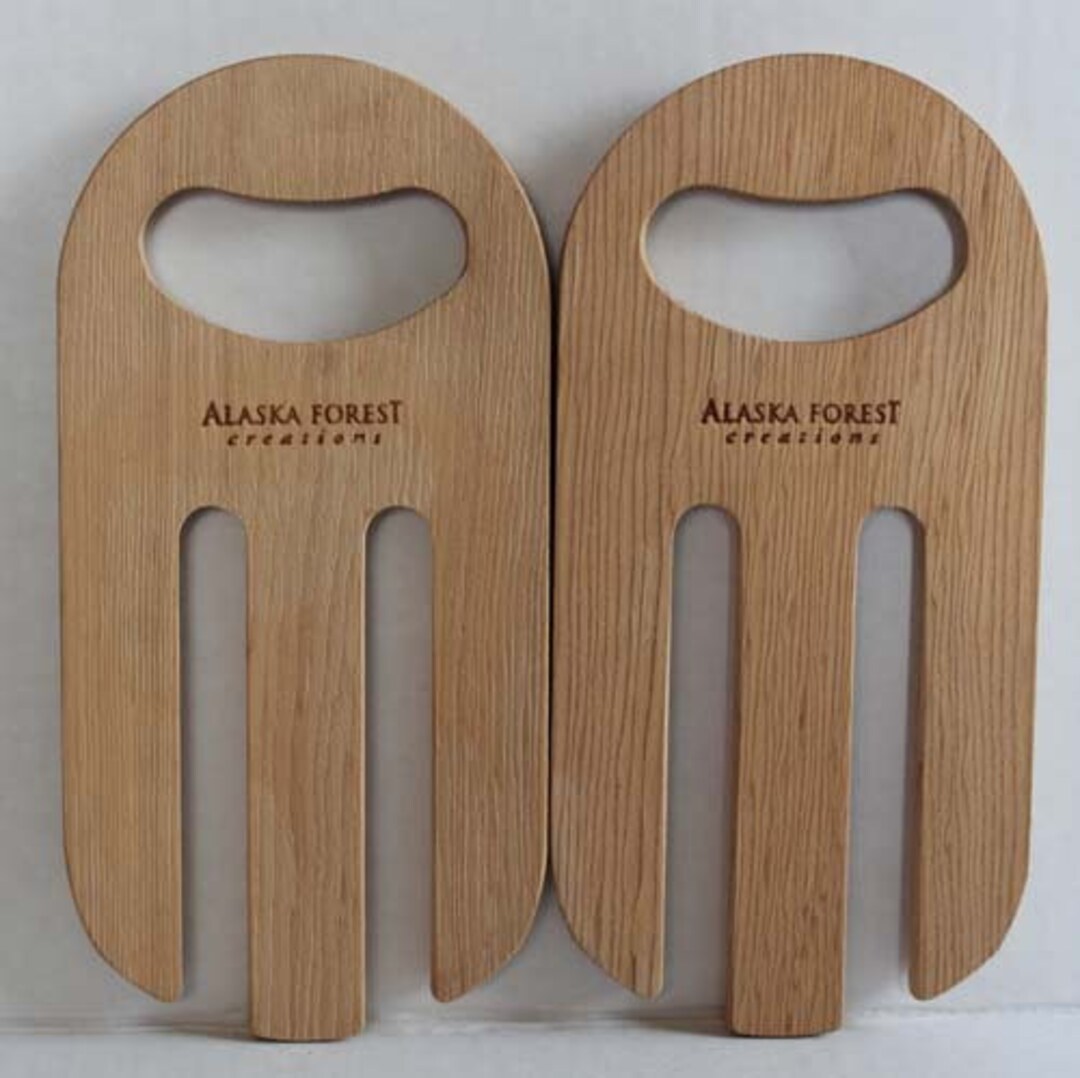 2 Piece Alaska Forest Creations Wood Salad Claws Alaska Forest
