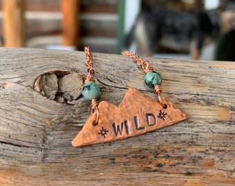 Mountain cutout necklace, Wild necklace, Nature lover, Outdoor gift