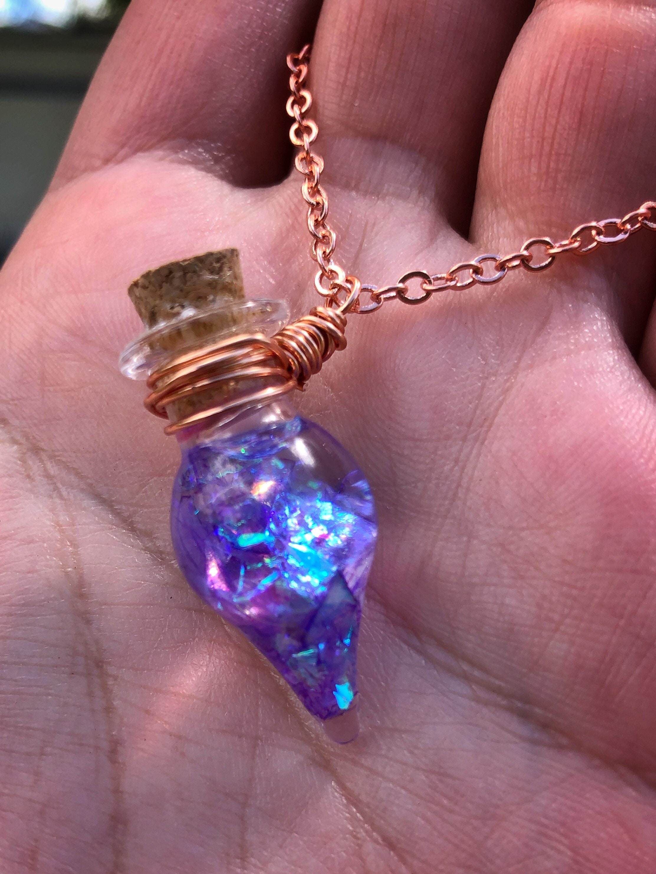 Potion Bottle Necklace Elixir Bottle Glass Bottle Necklace Etsy