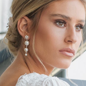 Bridal pearl earrings