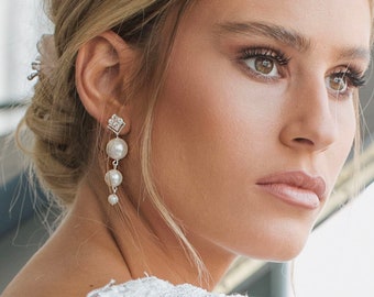 Bridal pearl earrings