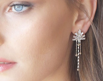 Bridal earings, bridal jewelry , SWAROVSKI earrings, wedding earings chandelier