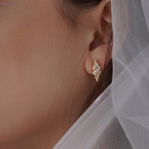 Clip-on stud Earrings,  Non pierced Earrings ,Bridal Wedding Jewellery ,Gift for her