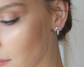 Silver stud earrings