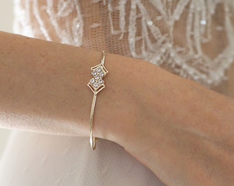 Delicate bridal Bracelet, Wedding Jewelry, Bride Bracelet,  Bridesl Bracelet, Gold bracelet, vintage wedding bracelet