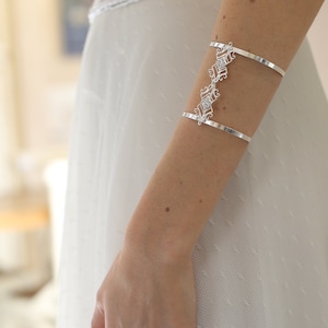 Wedding Bracelet, Arm Cuff Bracelet, Arm  Bracelet, Boho Cuff Bracelet,  silver Arm Bracelet, Bridal Bracelet, Prom Bracelet