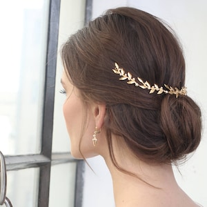 Blattgold Haarschmuck, Braut Kopfschmuck Tiara