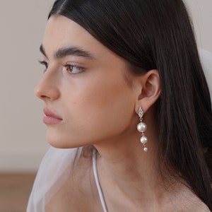Fresh Water Multiple Pearl Dangle Drop Earrings Bridal Wedding Jewellery ,Gift for her