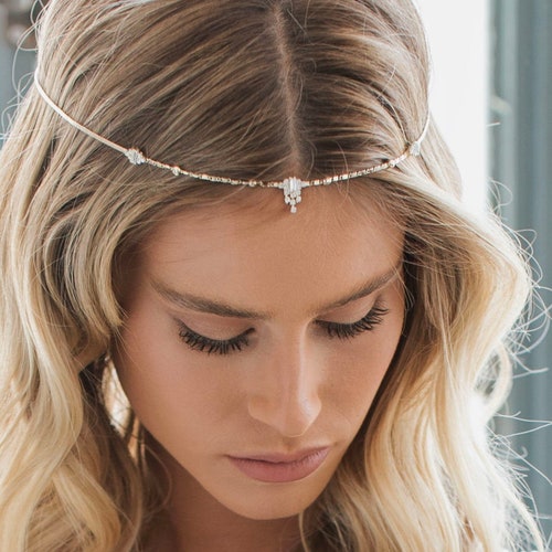 Dainty Bridal Forehead Headpiece Etsy UK