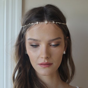 Bridal halo headpiece , Forehead headband