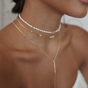 Freshwater Pearl Choker Necklace ,Dainty White Pearl Necklace, Bridal Necklace , Gift For Her