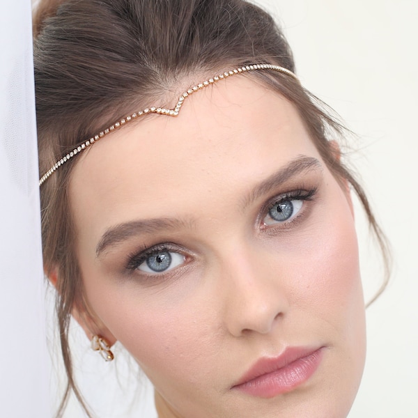 Gold Bridal Forehead Headband