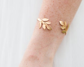 Gold leaf bracelet