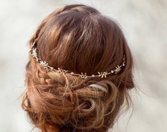 Gorgeous Leaf Wedding Bridal Crystal Tiara Delicate Wedding Jewelry, Nature Inspired Jewelry