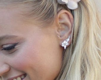 Climbing earrings, bridal earrings