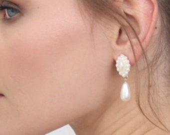 Pearl earrings, Bridal earrings, Wedding earrings, Wedding earrings, Bride earrings, Bridal earings, Wedding earring, Drop Pearl Earring