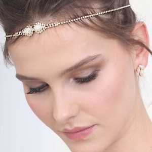 Wedding headpiece, Bridal forehead band, boho headband, Bridal halo, Wedding circlet, Crystal headpieces, Bridal hair vine, Bridal crown,