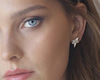 bridal stud earrings, swarovski crystal