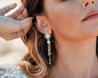 Bridal boho earrings