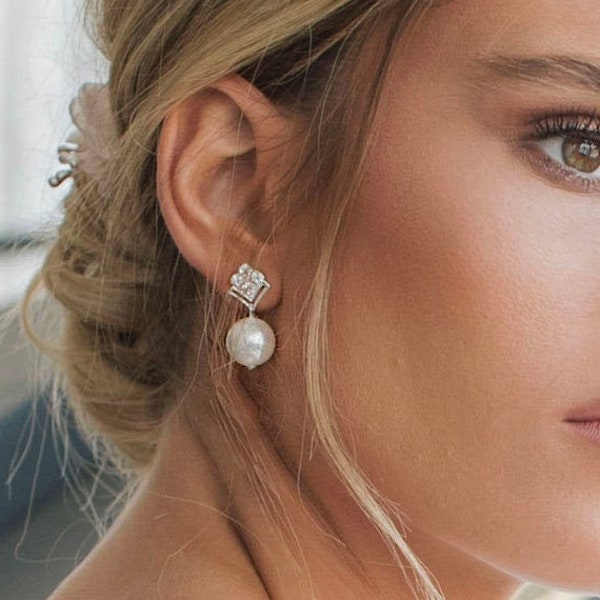 Bridal pearl earrings