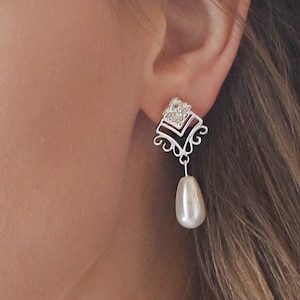 Teardrop High Quality Natural Pearl Wedding Earrings Drop Pearl Bride Fashion Jewelry Pearl Earrings
