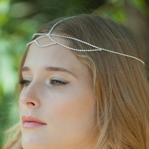 Bridal head chain, boho headpiece