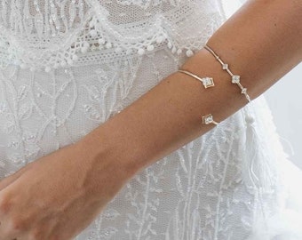 Wedding Crystal Upper Arm Cuff - Bohemian Arm Wrap