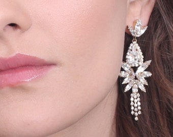 Bridal Chandelier earrings, Bridal earrings, Wedding earrings, Bridal jewelry, Statement Bridal Earring