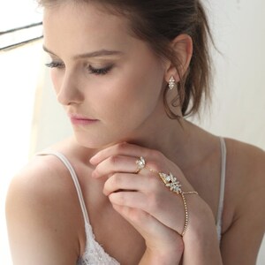 Bridal slave bracelet,  Crystal ring bracelet