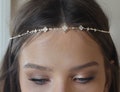 Boho Bridal Headband, wedding hair accessories, bride Headband, Boho Head Piece, gold rhinestone forehead , brides headpiece product logo