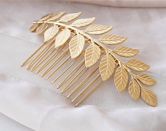 Haarkam met bladgoud, accessoire voor bruidshaar