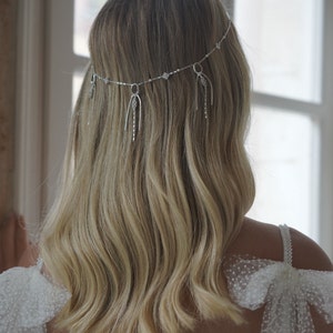 Bridal headpiece, wedding hair chain, boho headpiece