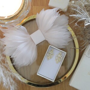 White / Powder Bow - Bridal Big Bow Wedding , Wedding Headpiece - Etsy