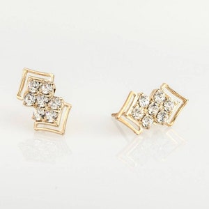 Bridal Silver Art Deco Stud Earrings, bridal earrings image 9