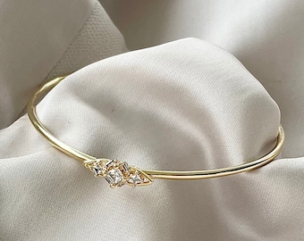 Brautjungfern Armband Geschenke Set, verstellbare beste Freundin personalisierte Kristall Armband, zierliche Armbänder, Hochzeitsarmband