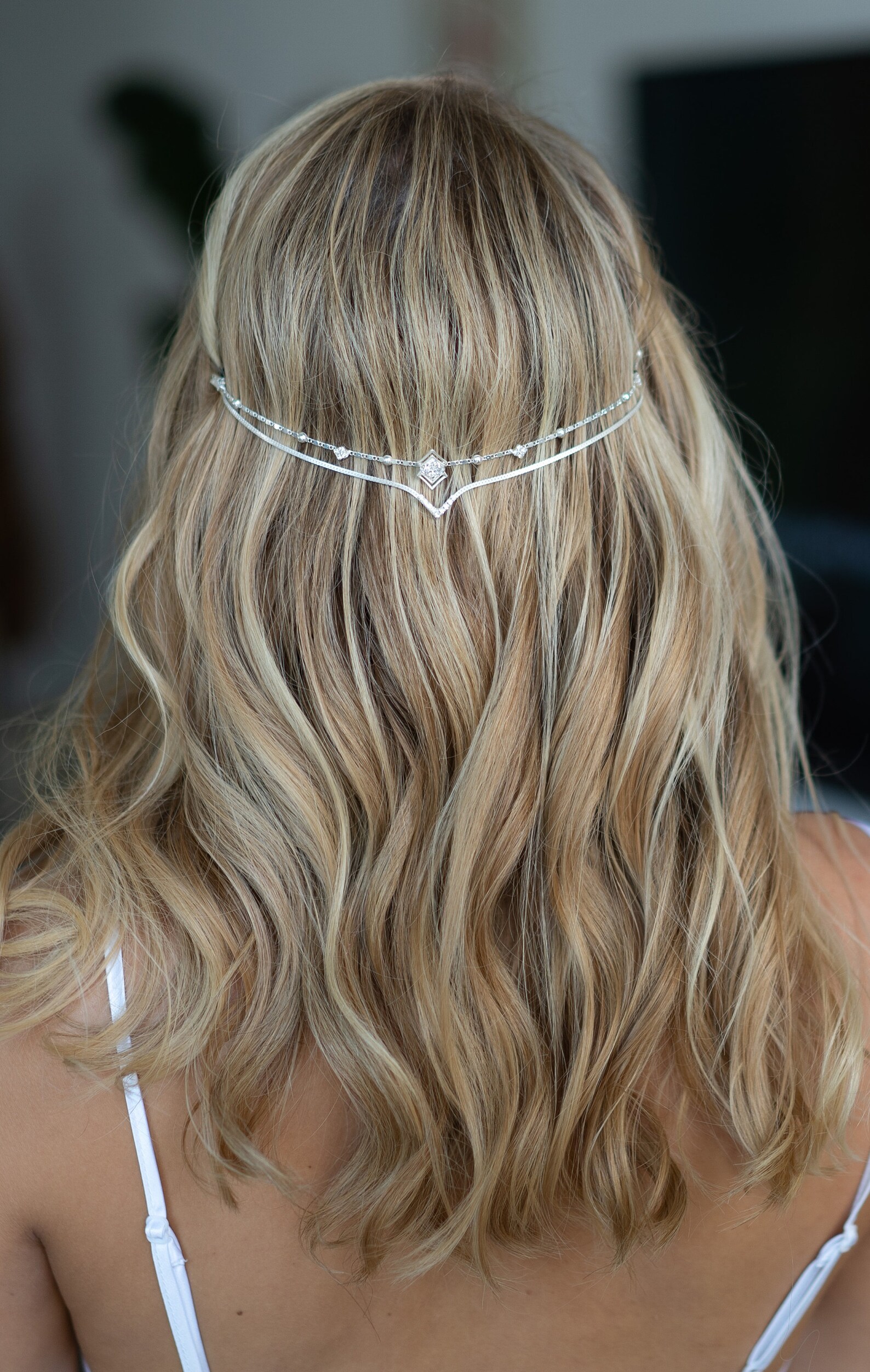 bridal chain headpiece