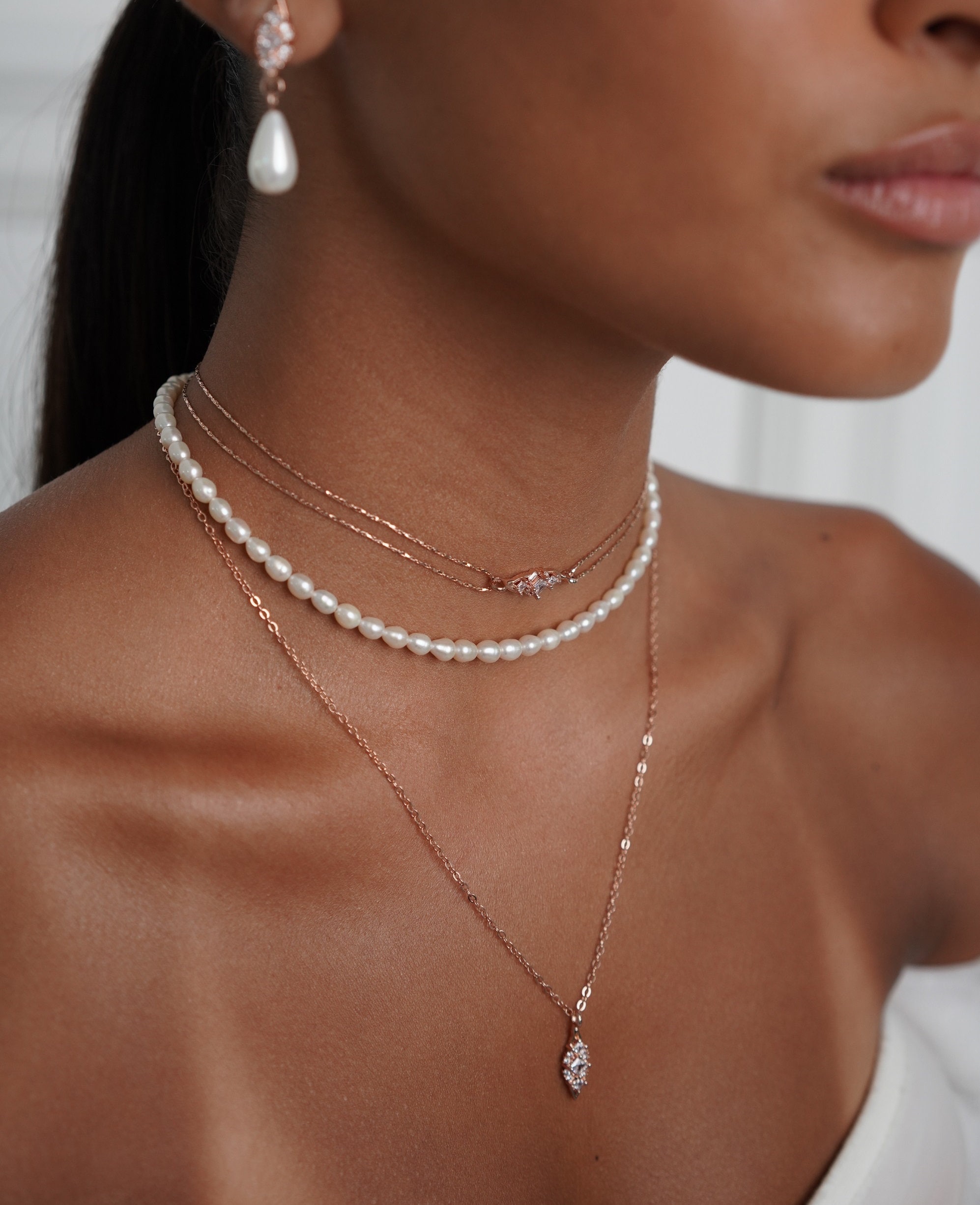 Stacked Pearl Choker Etsy