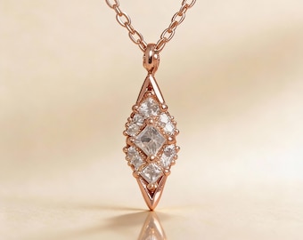 Rose gold dainty necklace, Vintage tiny necklace