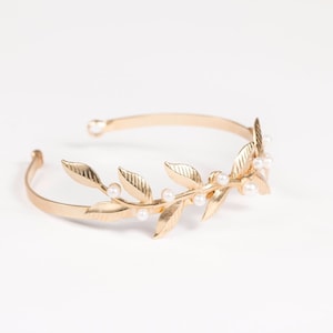 Gold Leaf bracelet, Gold bracelet, Cuff bracelet, Bridal bracelet, Wedding bracelet, Gold Leaf bracelet, Gold bracelet image 1