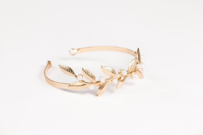 Gold Leaf bracelet, Gold bracelet, Cuff bracelet, Bridal bracelet, Wedding bracelet, Gold Leaf bracelet, Gold bracelet image 1