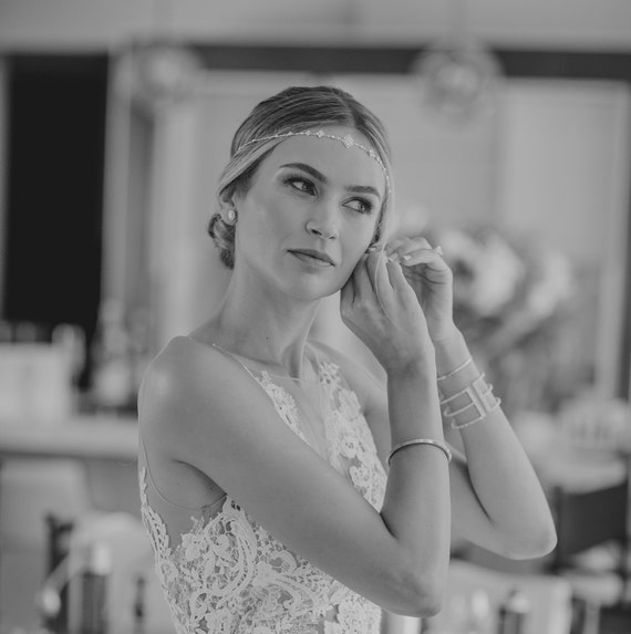 Boho Bridal Headband, Bridal Head Chain, Bridal Headpiece, Boho Head Piece,  Bridal Forehead Band, Wedding Hair Accessory, Bridal Hairband