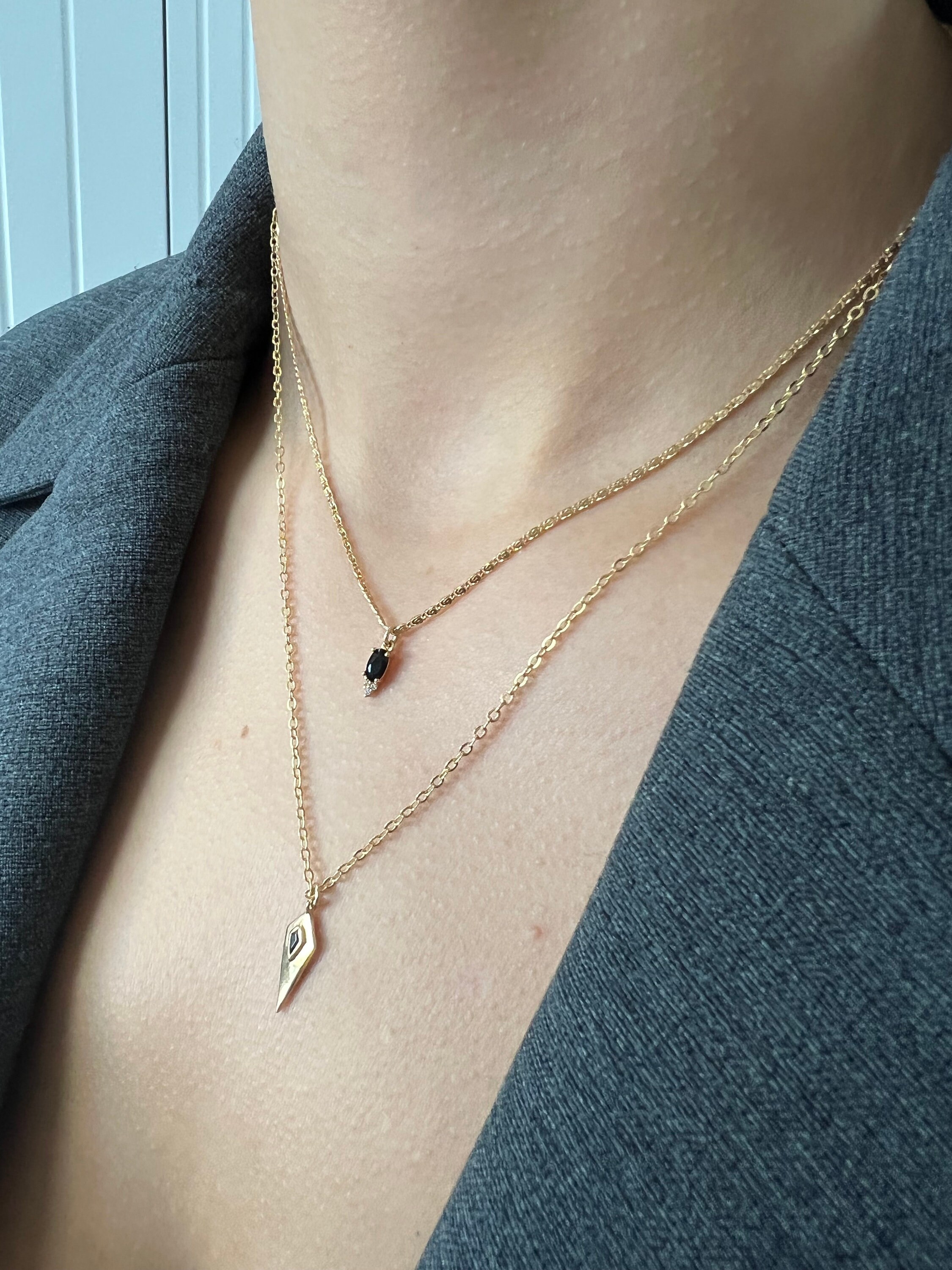 Black Gold Dainty Necklace Etsy Singapore